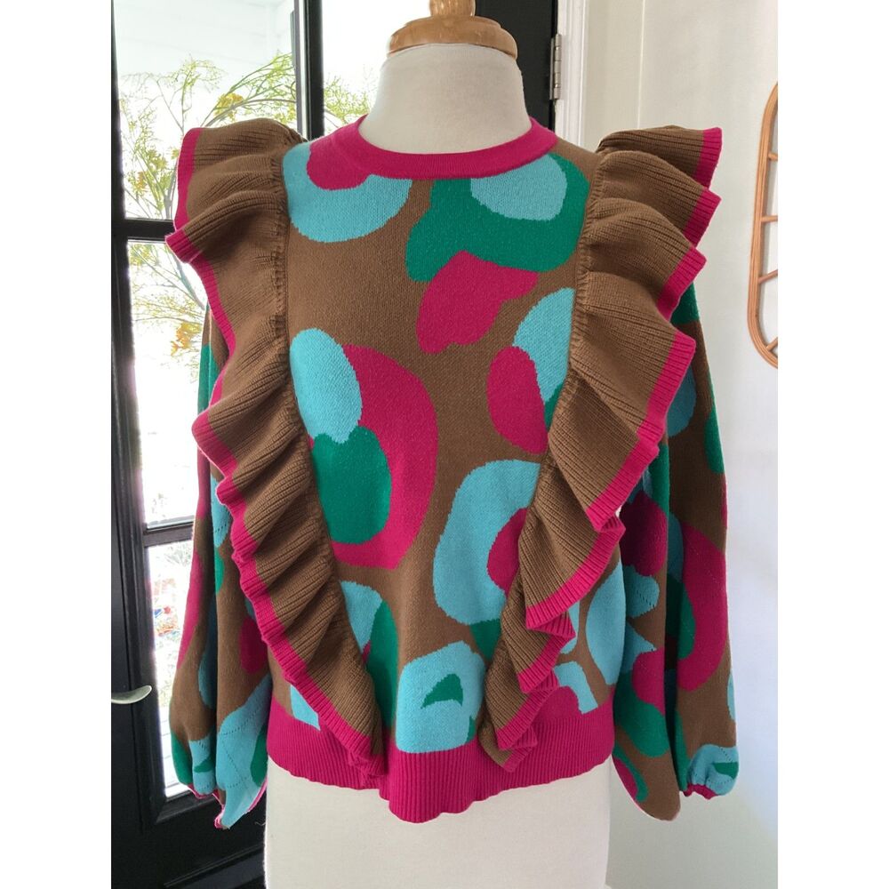 Emily McCarthy Lillian Sweater - Size M - Cheetah Spot